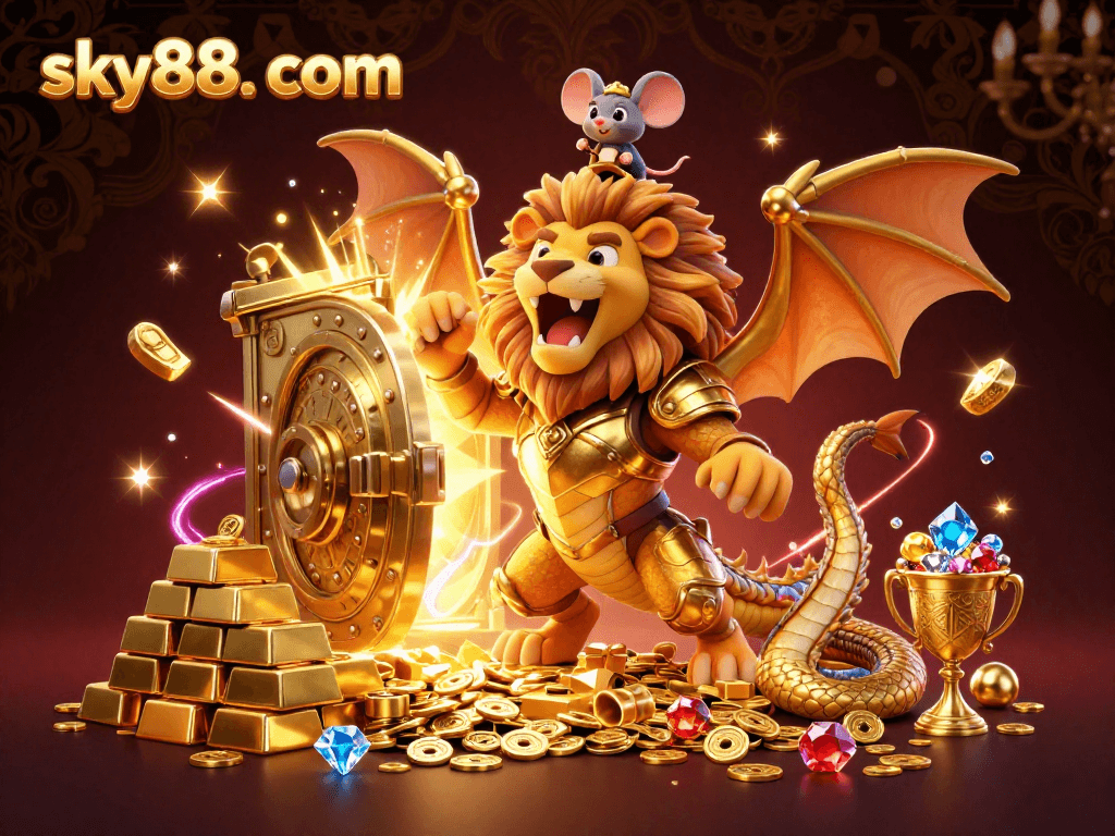 Engage in thrilling action at sky88. com with the majestic chimera and dazzling treasures.