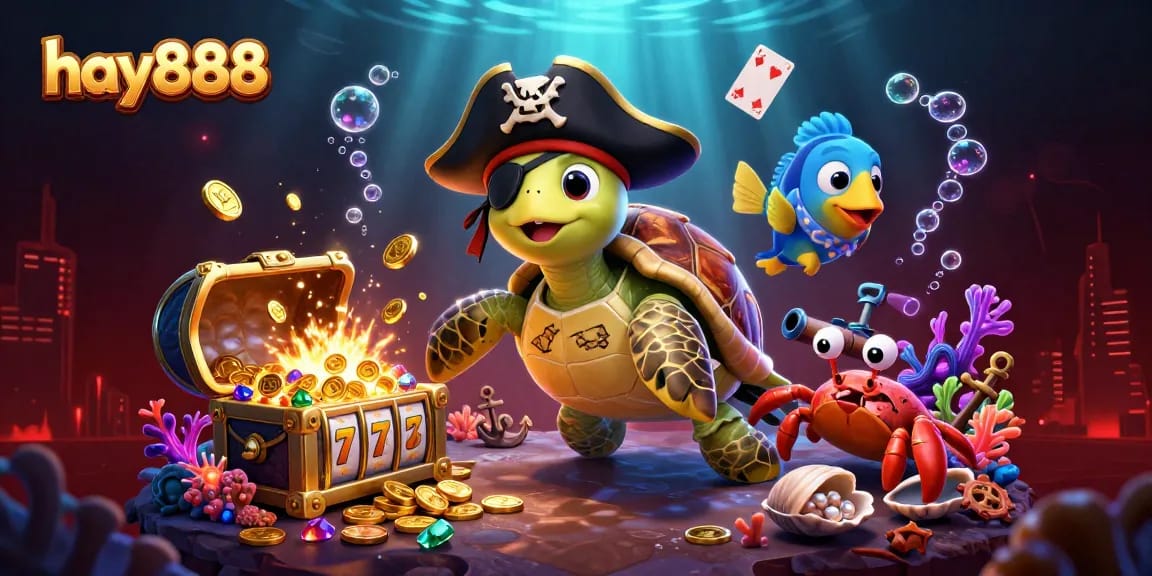 Experience thrilling gaming at hay888 with pirate turtle and treasure-filled underwater adventure.