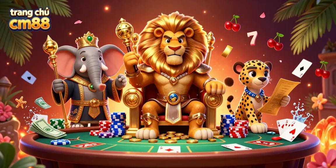 Experience thrilling poker action on trang chủ cm88 with vibrant casino characters and dynamic game elements.