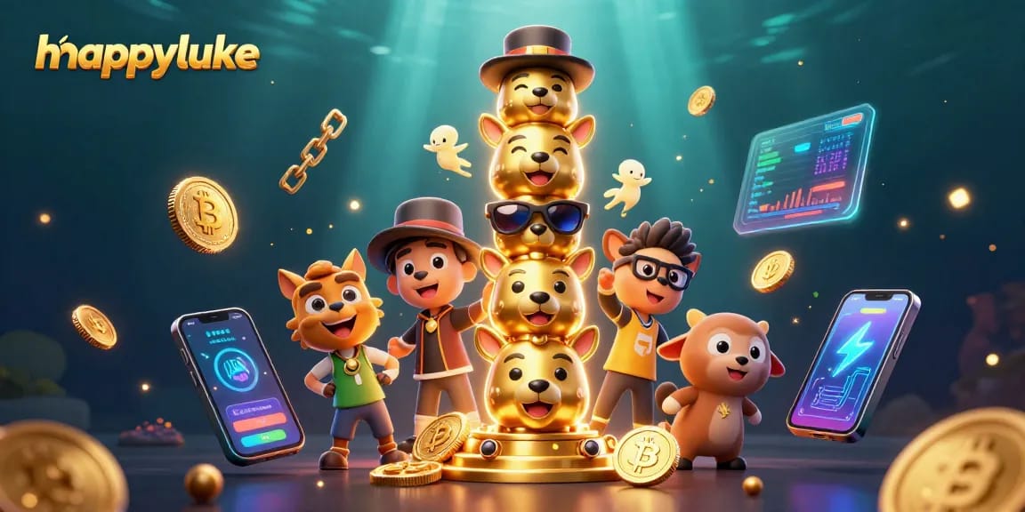 Experience thrilling games at Happyluke's vibrant casino with captivating golden totem decorations.