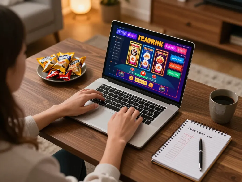 Engaging player strategizing on LLwin’s online gaming platform in a cozy home setup