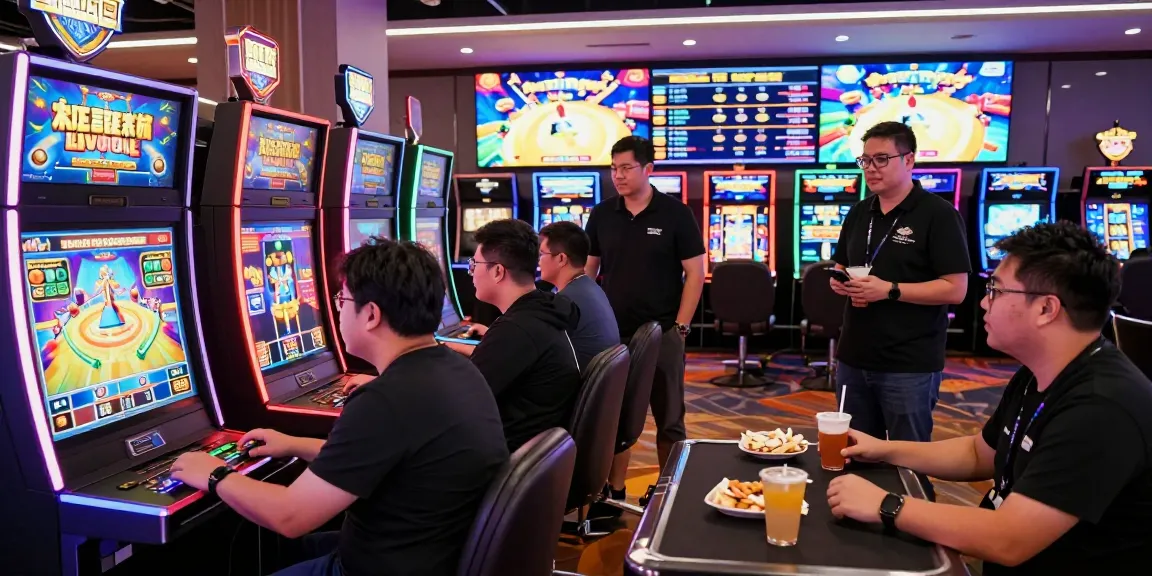 KK55 players engaging in thrilling online gaming experience in a vibrant casino.