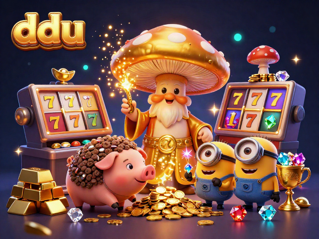 Experience the magic of dduu with a whimsical wizard and treasure inspired by online gambling thrills.
