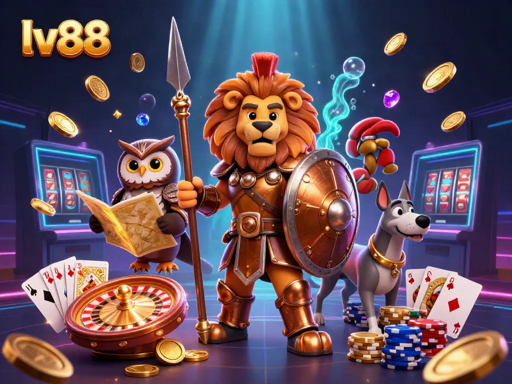 Experience thrilling gameplay at lv88 with action-packed characters and vibrant casino elements.