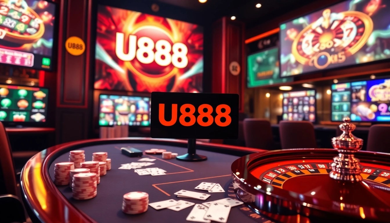 Play exciting games at U888 online casino with vibrant tables and graphics.