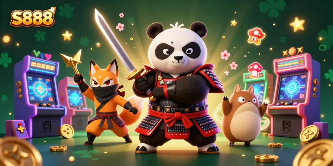 S888 invites players with a vibrant 3D illustration showcasing an epic casino adventure with engaging characters and colorful game elements.