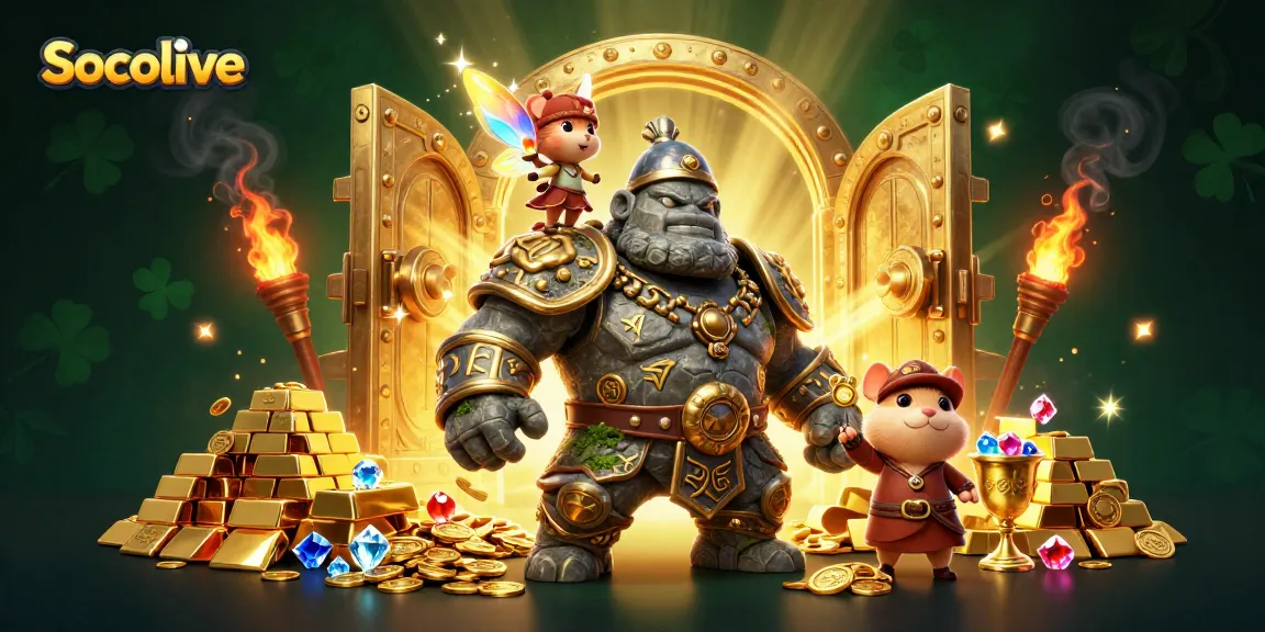 Socolive brings exciting sports betting magic with immersive 3D illustrations and glowing treasures.