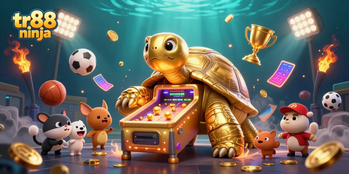 Engage in thrilling games at tr88 ninja with a vibrant casino adventure featuring a dynamic scene of fun.