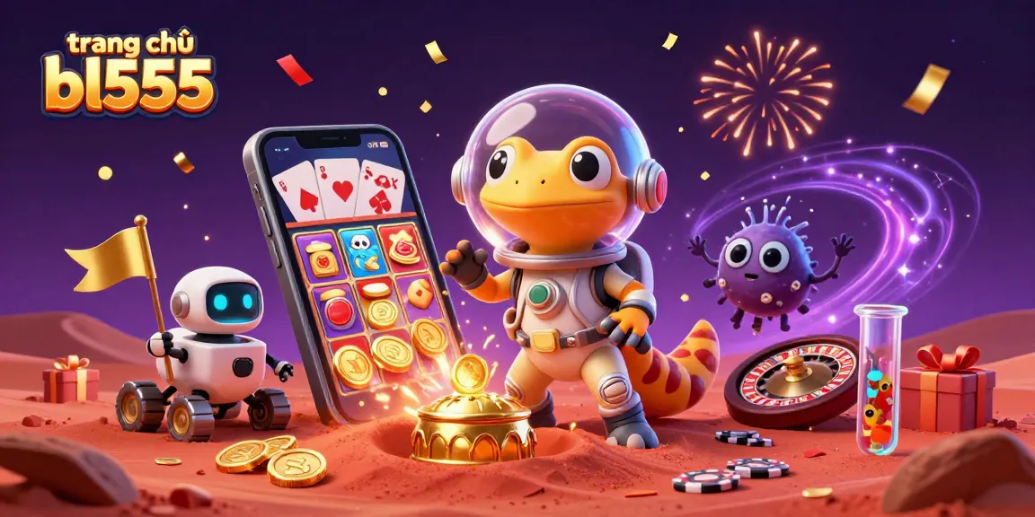 Experience thrilling wins at trang chủ bl555 with an animated Martian gecko discovering a golden casino.
