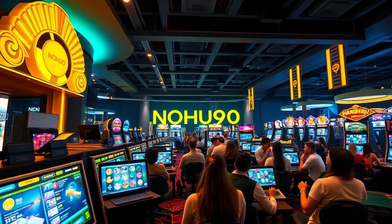 NOHU90 online gaming platform featuring vibrant casino games and sports betting.