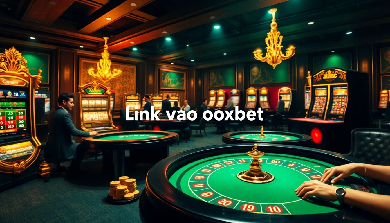 Experience the thrill of betting at OXBET with this luxurious casino and gaming setup showcasing Link vào oxbet.