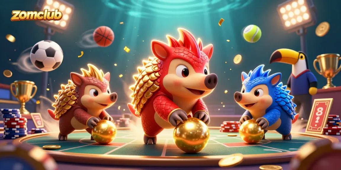 Engage with zomclub's thrilling casino experience featuring animated pangolins and dynamic gaming elements.