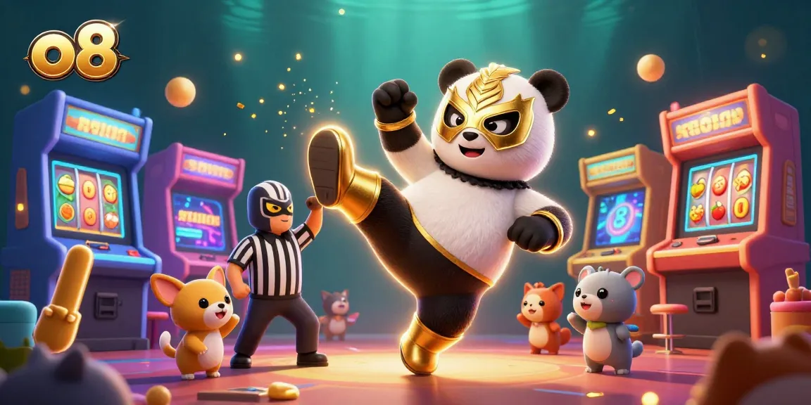 O8 engages players with thrilling slots in this colorful 3D casino illustration.