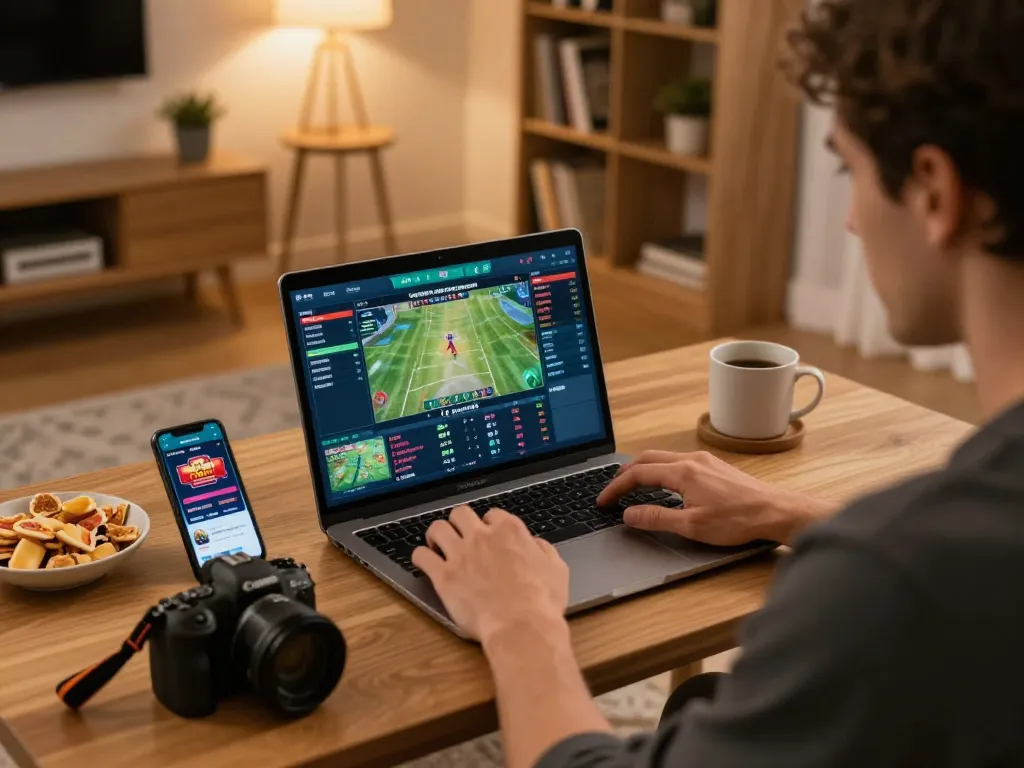 Engaging in online betting at https://fun79.today/ with live odds on laptop and smartphone app.