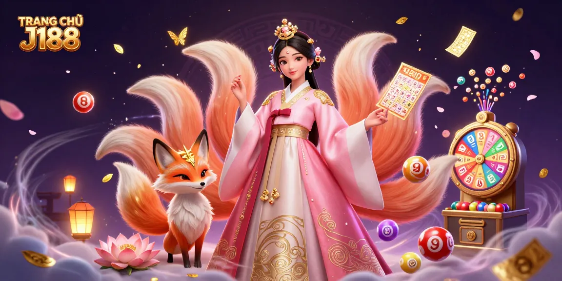 Engage in thrilling gameplay at TRANG CHỦ J188 with vibrant lottery balls, a lucky fox, and stunning visuals.