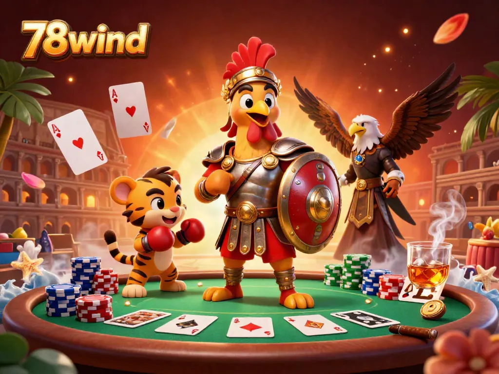 Engage in thrilling casino action at 78wind with dynamic poker and vibrant characters.