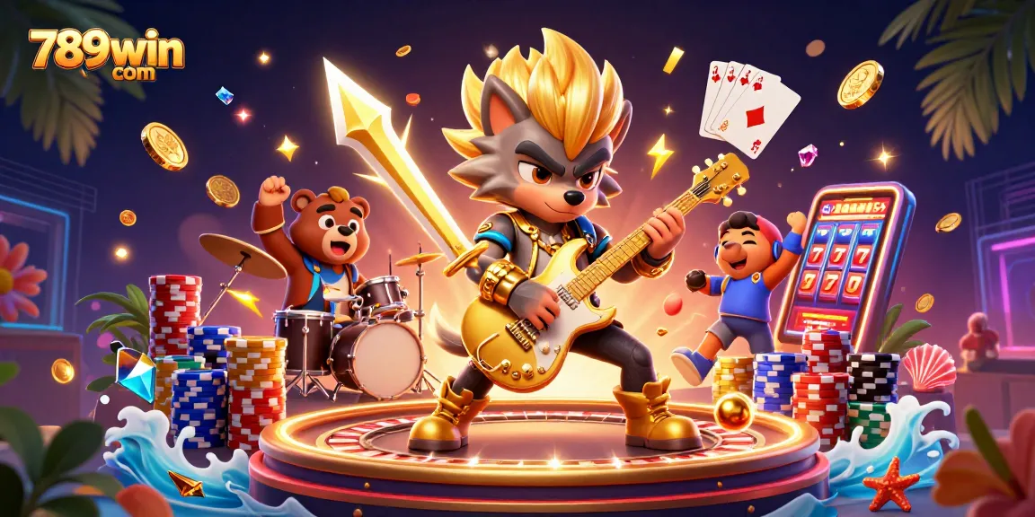 Experience thrilling gameplay at 789win com with a vibrant 3D casino scene featuring exciting elements.