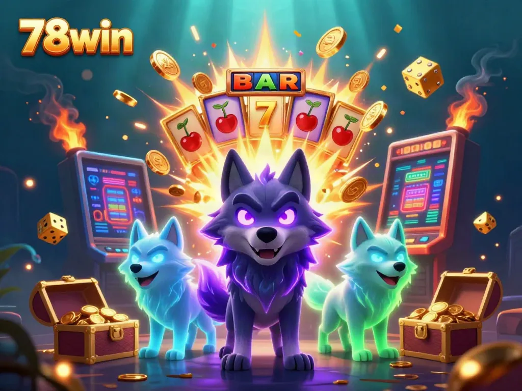Experience the thrill of winning with 78win, surrounded by exciting casino elements and dynamic energy.