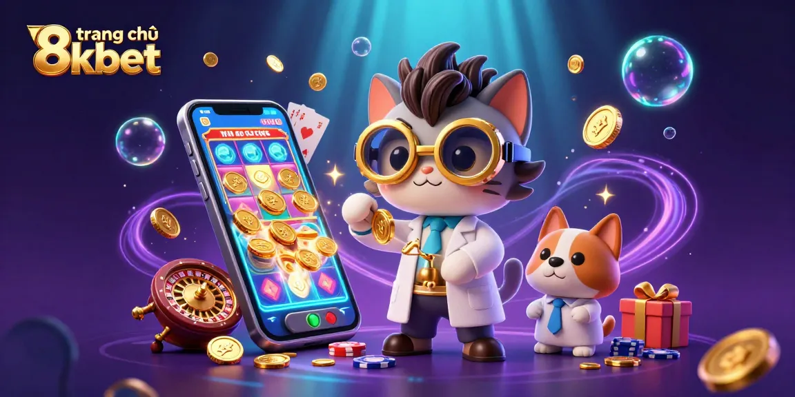 Experience the thrill of gaming at trang chủ 8xbet with a lively casino scene featuring dynamic characters and vibrant elements.