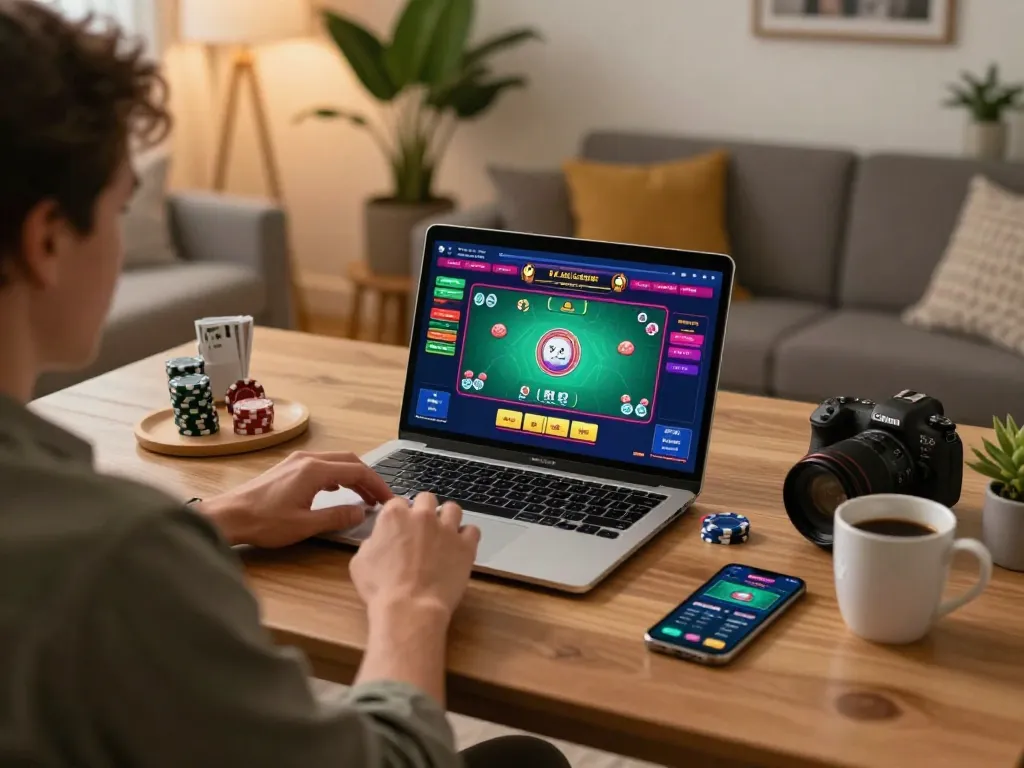 Experience dynamic online casino gaming on uu88.rest with a player immersed in a live dealer game.