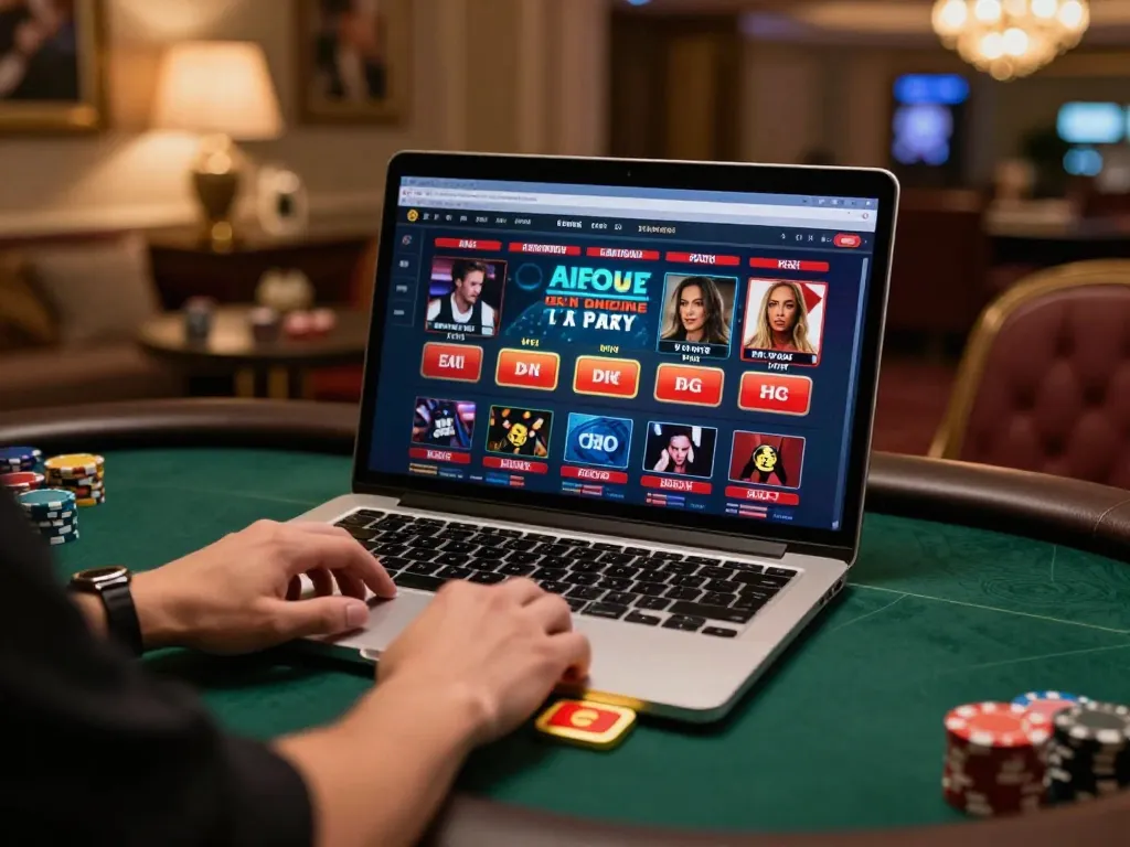 Engaging online casino gameplay on a laptop featuring SV368 user interface, showcasing poker action.