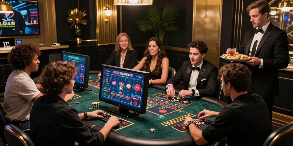 Nền tảng cá cược trực tuyến E2WIN với bạn bè cùng tham gia trải nghiệm casino sống động, không khí vui vẻ và sang trọng.
