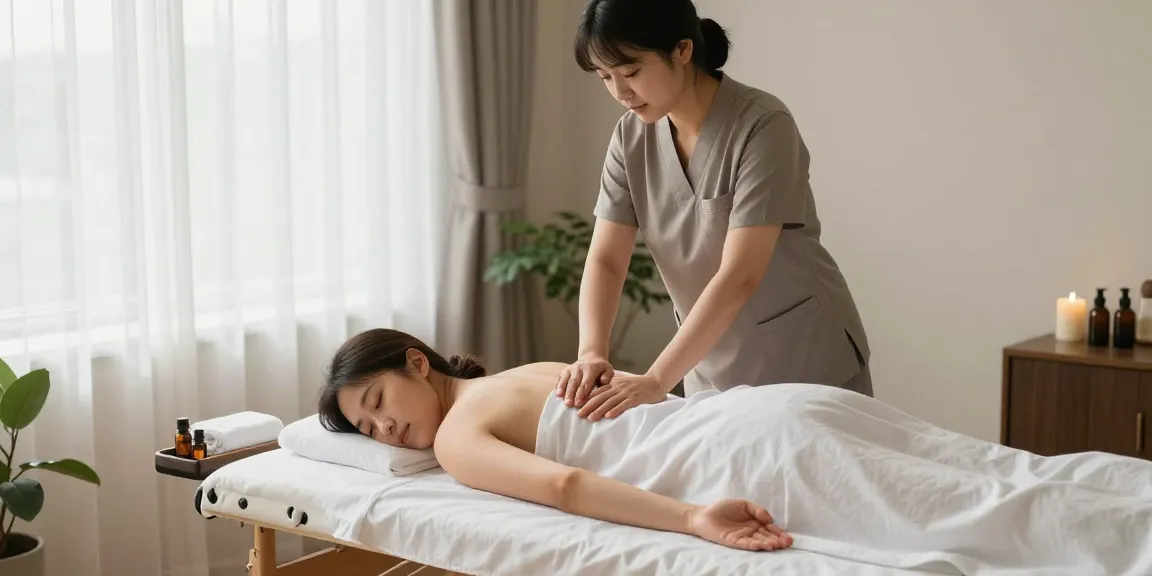 Seoul 출장마사지 by a professional therapist creating a calming atmosphere for relaxation.