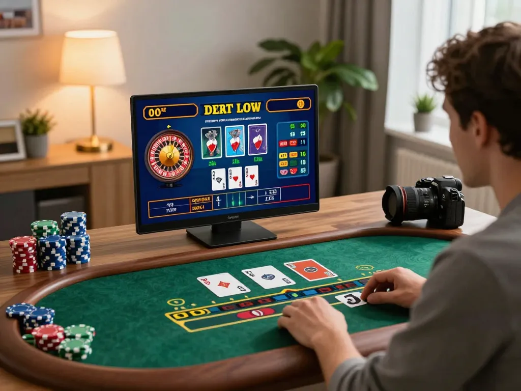 Player engaging in CM88 online casino gaming on laptop, displaying live dealer excitement and immersive gameplay.