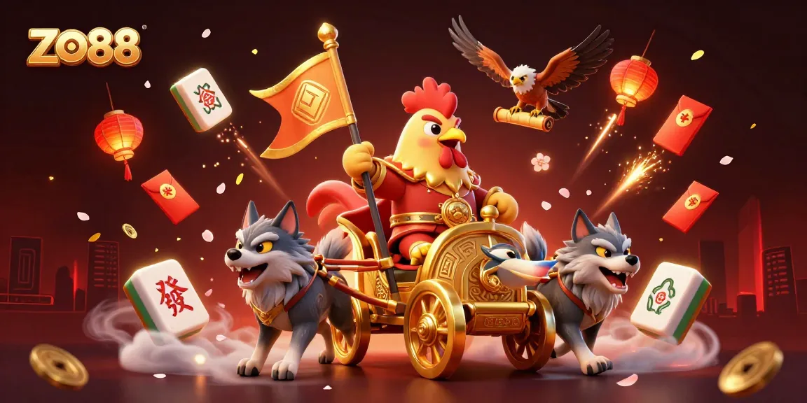 Enhance your gaming experience with ZO88's thrilling 3D casino illustration highlighting exciting slots and games.
