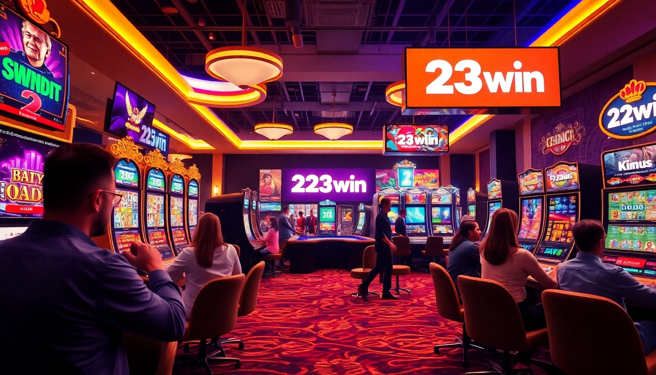 Experience the excitement of 23win in a vibrant online casino scene, showcasing engaging gaming options and dynamic players.