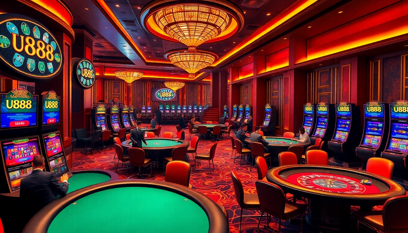 Experience high-stakes action at U888 casino with poker tables, slots, and roulette.