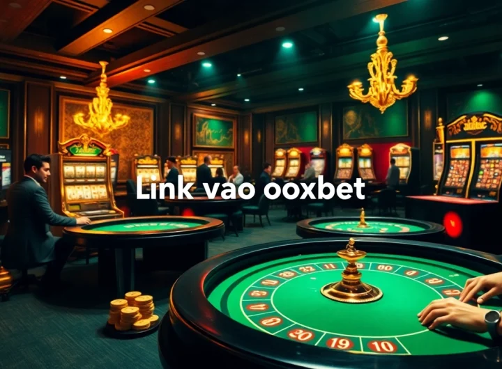 Experience the thrill of betting at OXBET with this luxurious casino and gaming setup showcasing Link vào oxbet.