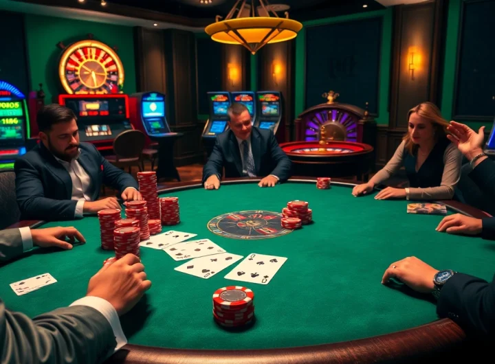 Engage in thrilling gameplay with Link vào dabet at a luxurious casino poker table.