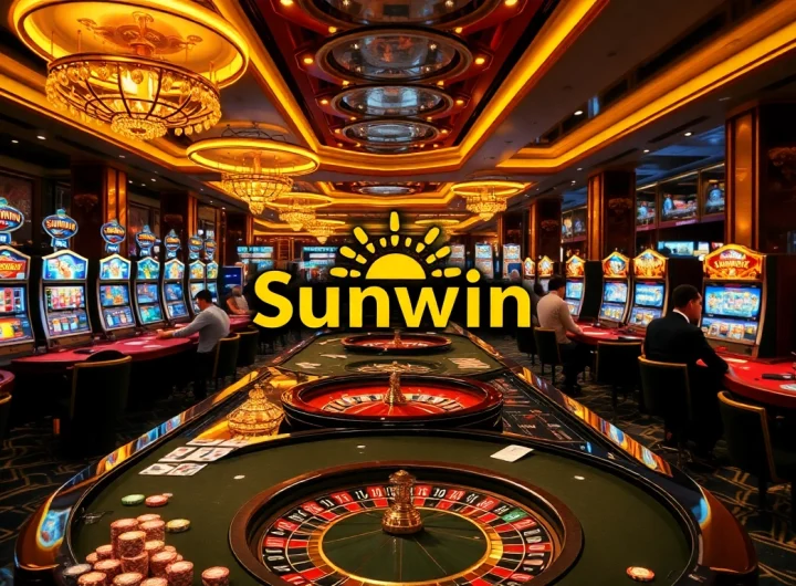 Experience thrilling gaming with Sunwin, a premier online casino, featuring poker tables and vibrant slots.
